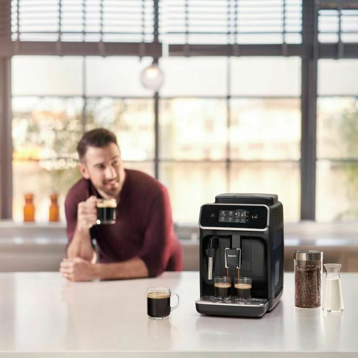 Elektrische Kaffeemaschine Philips EP2221/40 Schwarz 1500 W 1,8 L