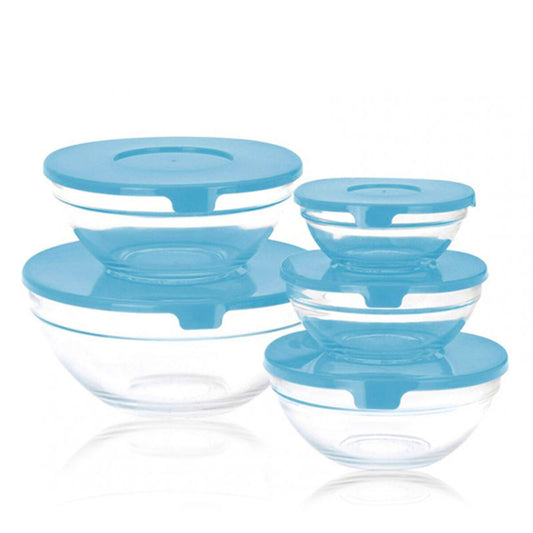 5 Lunchbox-Set Glass EH Blau Durchsichtig