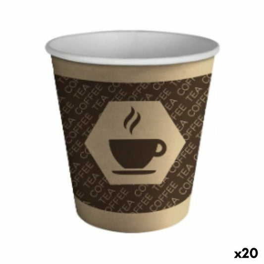 Gläserset Algon Pappe Einwegartikel Kaffee 20 Stück (100 Stücke)