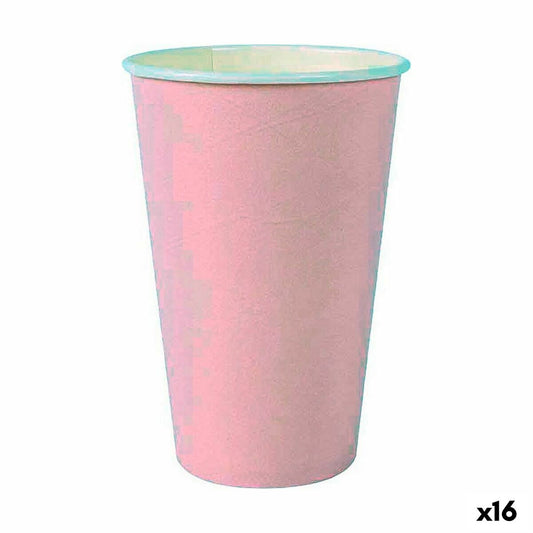 Gläserset Algon Einwegartikel Pappe Rosa 7 Stücke 450 ml (16 Stück)
