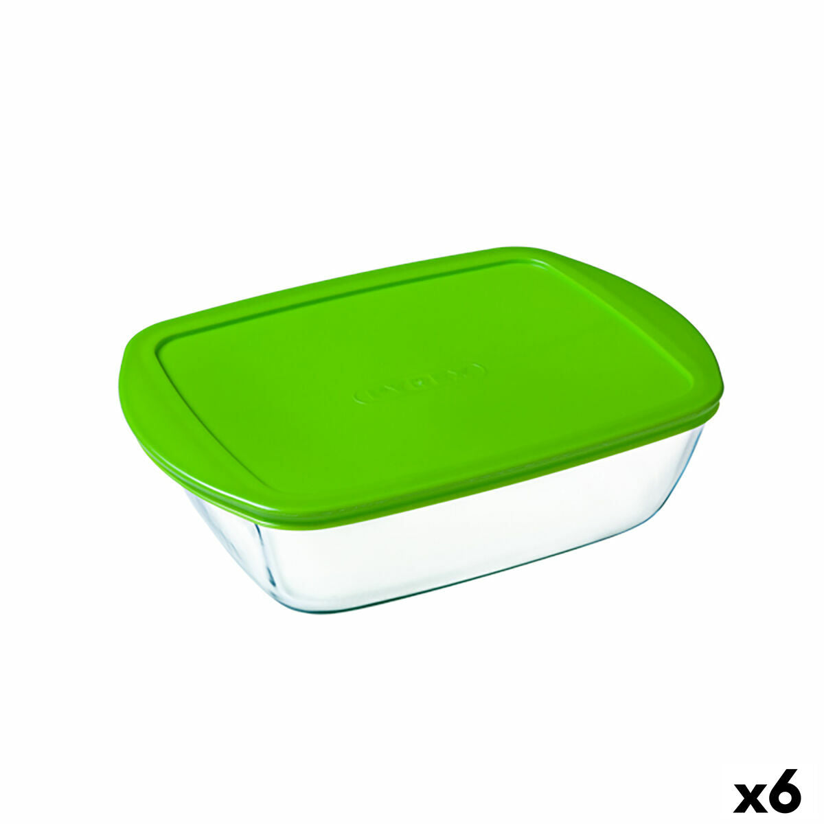 Rechteckige Lunchbox mit Deckel Pyrex Cook & Store grün 1,1 L 23 x 15 x 7 cm Silikon Glas (6 Stück)
