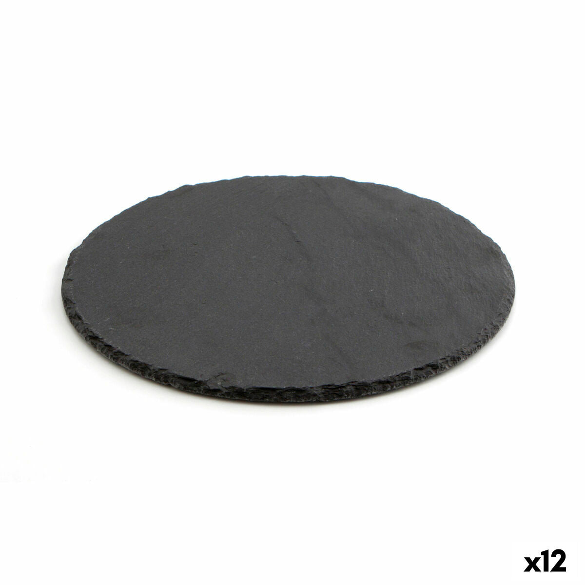Schiefer-Effekt Keramikschale Quid Select rund Schwarz (12 Stück)