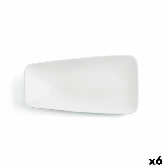 Flacher Teller Ariane Vital Rectangular rechteckig Weiß aus Keramik 29 x 15,5 cm (6 Stück)