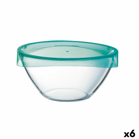 Salatschüssel Luminarc Keep'n Lagon Durchsichtig mit Deckel Glas (23 cm) (6 Stück)