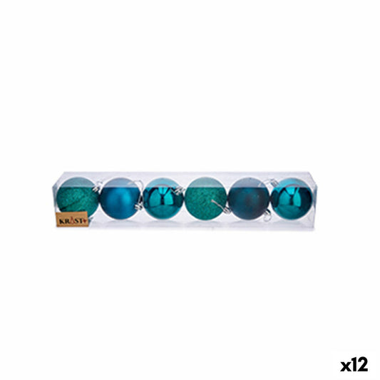 Weihnachtskugeln-Set Blau Kunststoff Ø 7 cm (12 Stück)