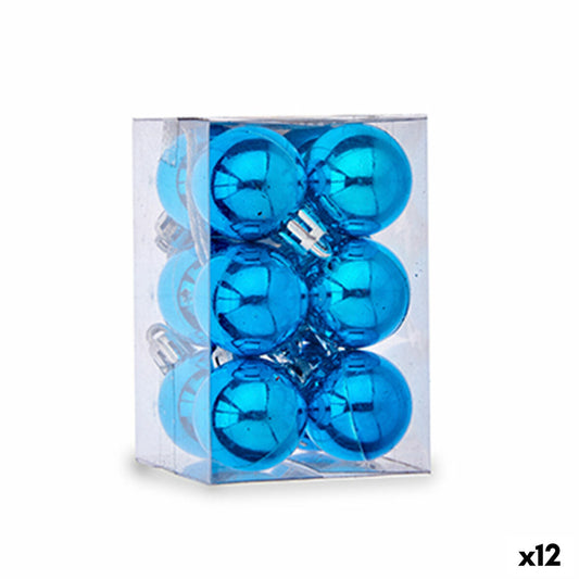 Weihnachtskugeln-Set Ø 3 cm Blau Kunststoff 12 x 6 x 6 cm (12 Stück)