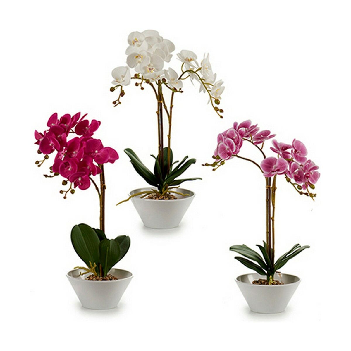 Dekorationspflanze Orchidee Kunststoff 20 x 60 x 28 cm (2 Stück)