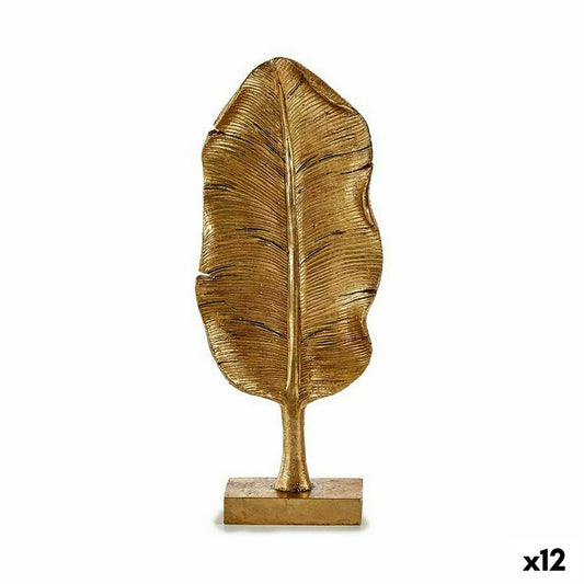 Deko-Figur Pflanzenblatt Gold 6,5 x 33,3 x 10 cm (12 Stück)