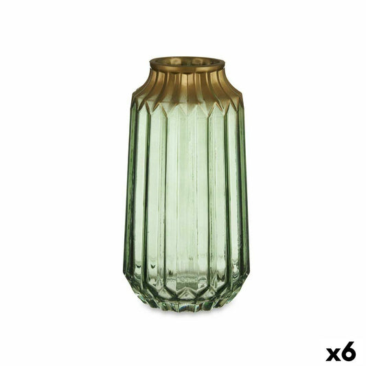 Vase grün Glas 13 x 23,5 x 13 cm (6 Stück)