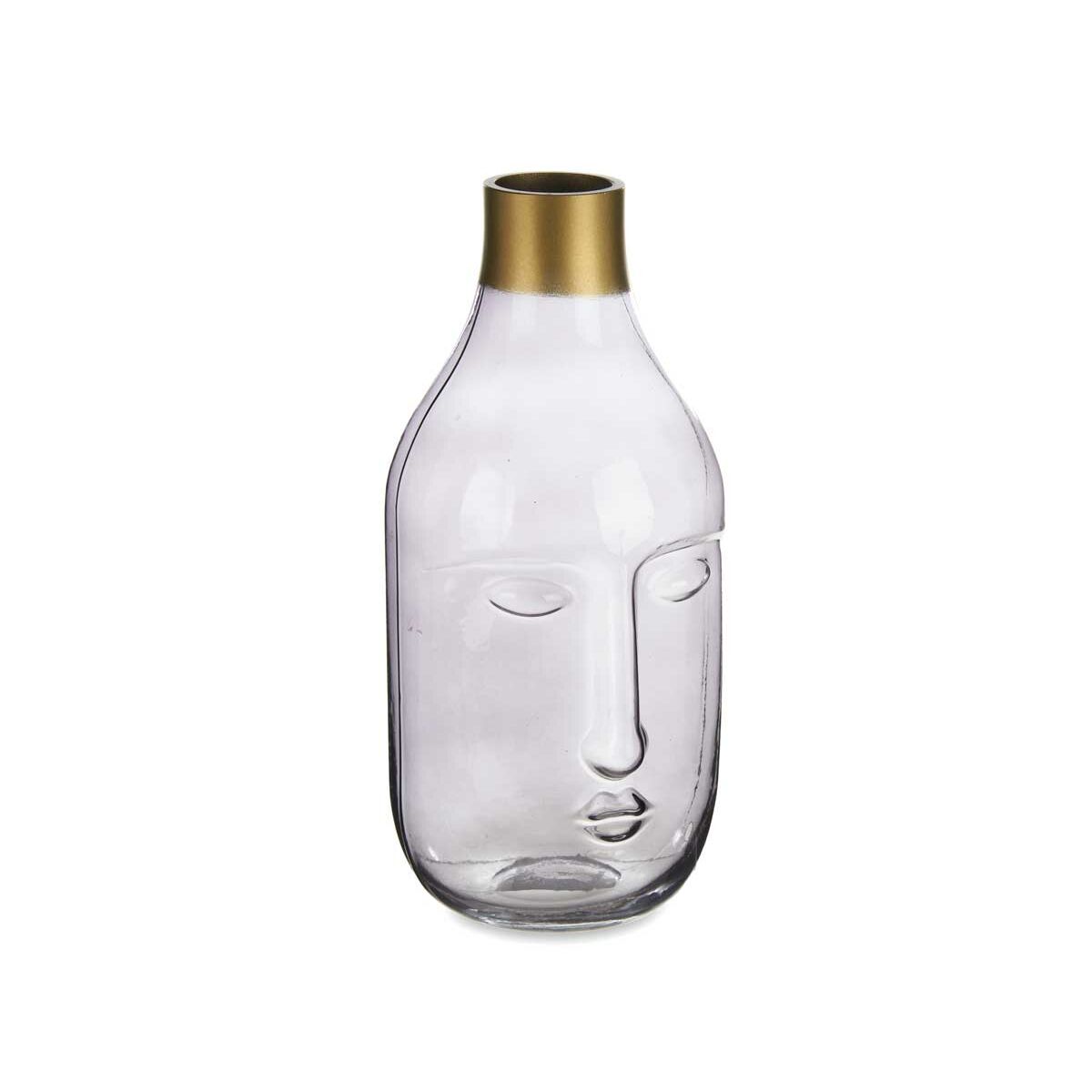 Vase Gesicht Grau Glas 11 x 24,5 x 12 cm (6 Stück)
