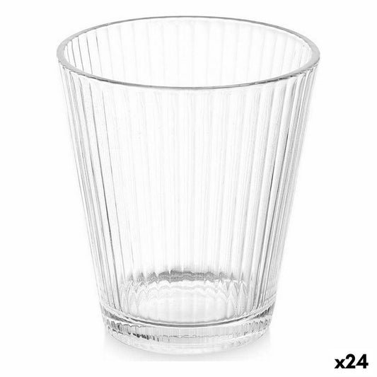 Trinkglas Streifen Durchsichtig Glas 375 ml (24 Stück)