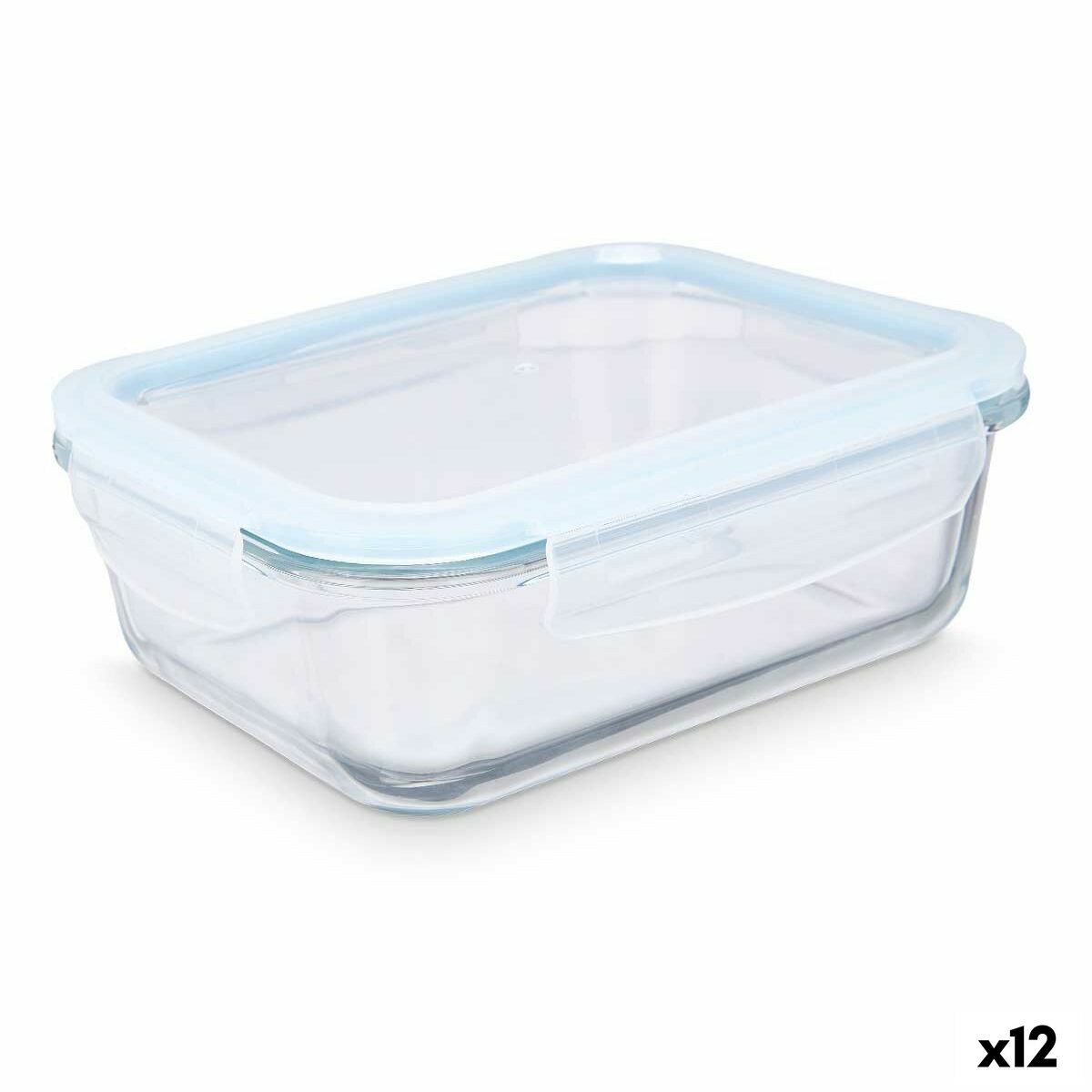 Lunchbox Durchsichtig Silikon Borosilikatglas 1 L 22 x 7 x 16,5 cm (12 Stück)