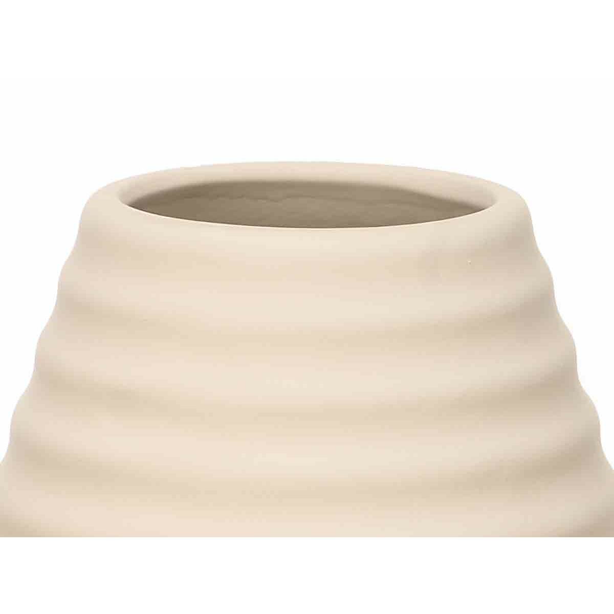 Vase Beige aus Keramik 19 x 33 x 19 cm (4 Stück) Streifen