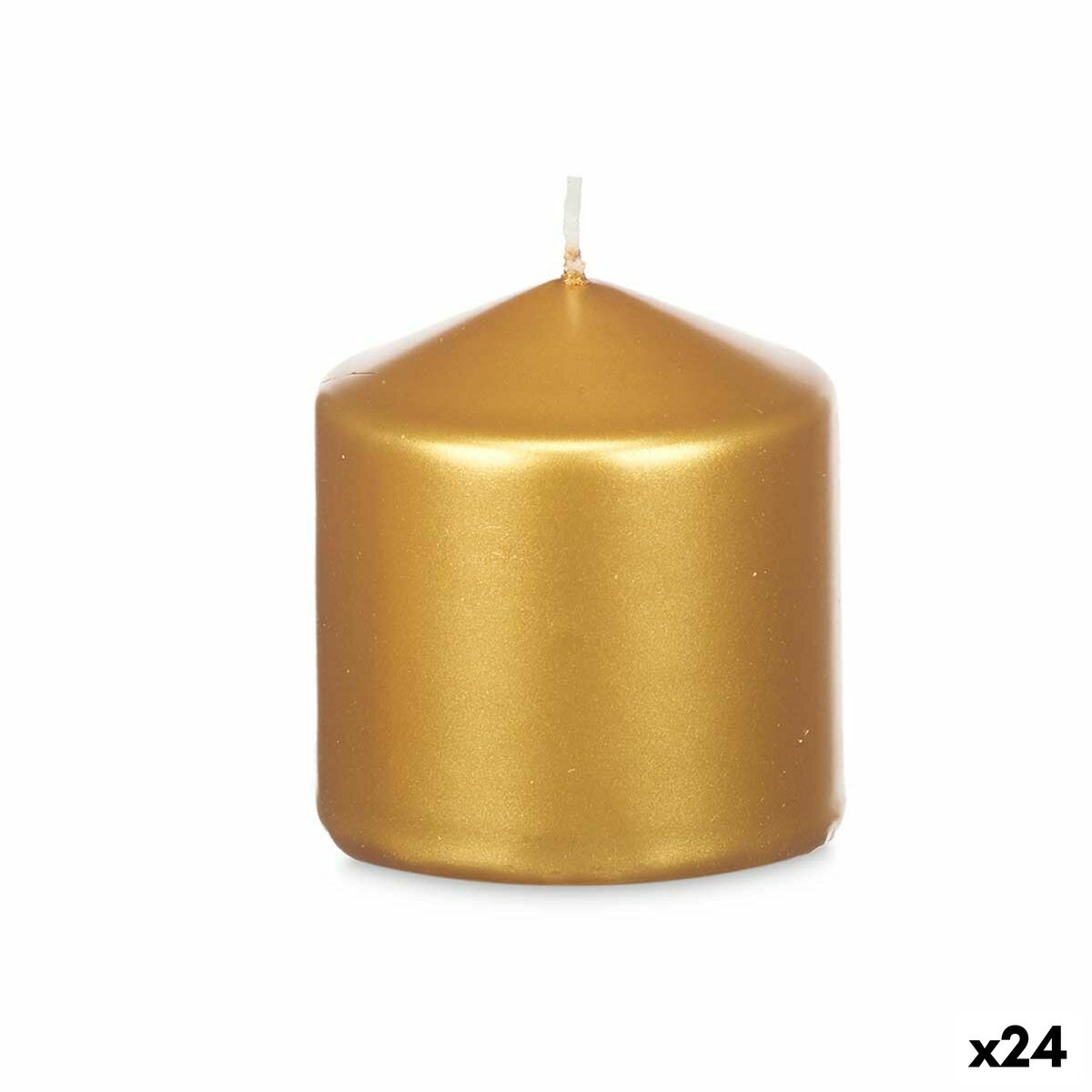 Kerze Gold 7 x 7,5 x 7 cm (24 Stück)