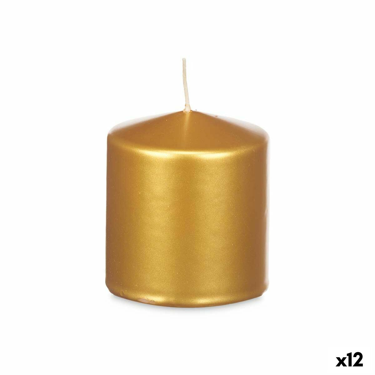 Kerze Gold 9 x 10 x 9 cm (12 Stück)