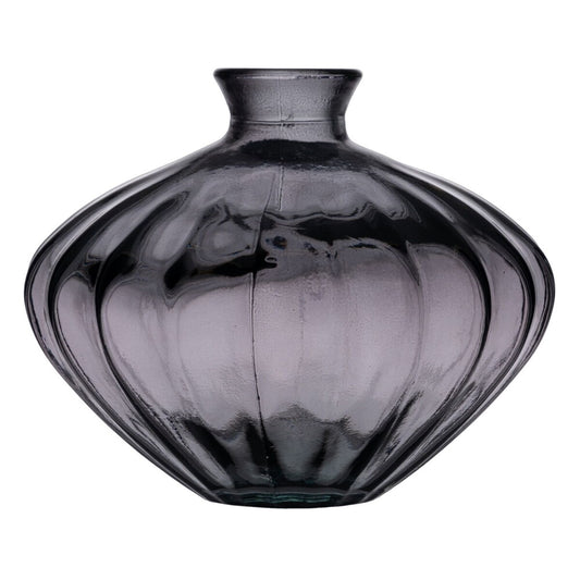 Vase Grau Recyceltes Glas 19 x 19 x 14 cm